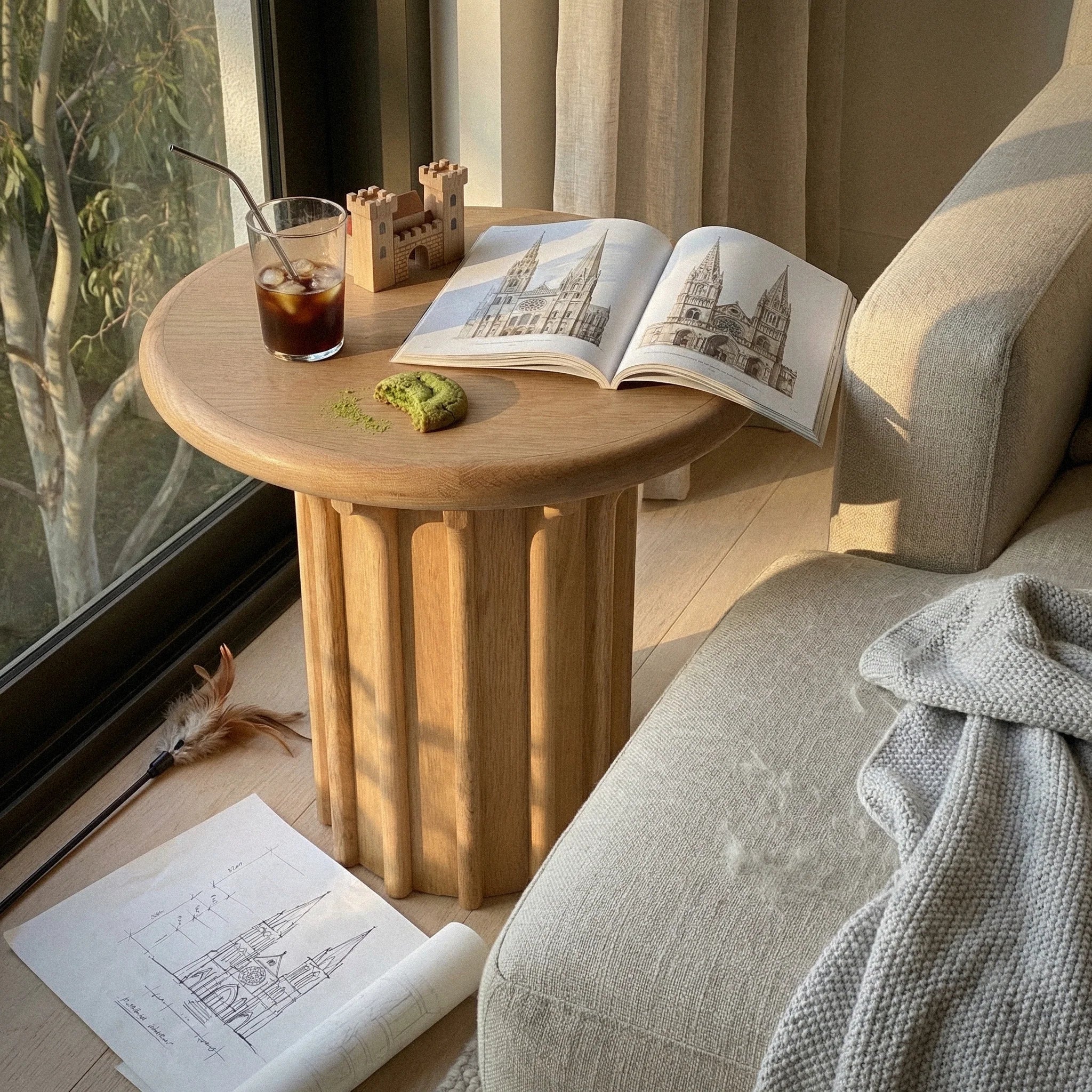 Corin Side Table White oak