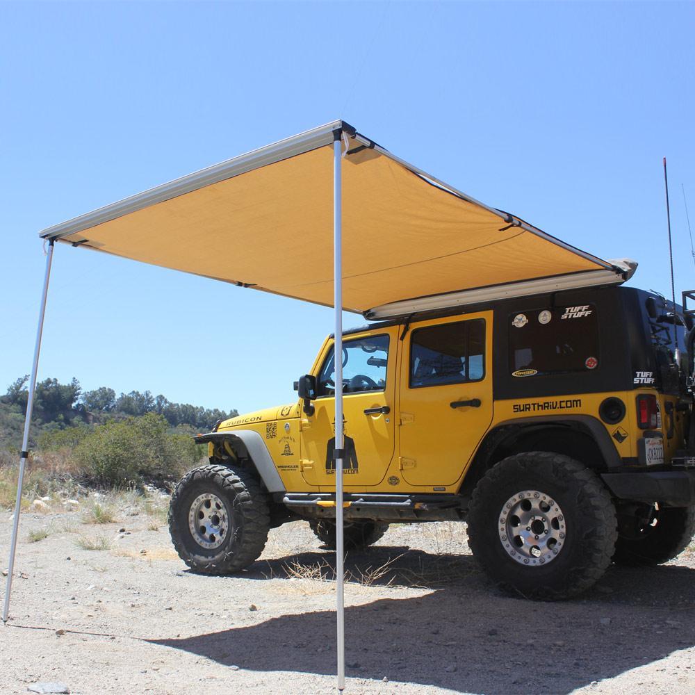 Truck or Car Awning, 6.5x8 Feet, Poly-Cotton Ripstop Fabric, Tan