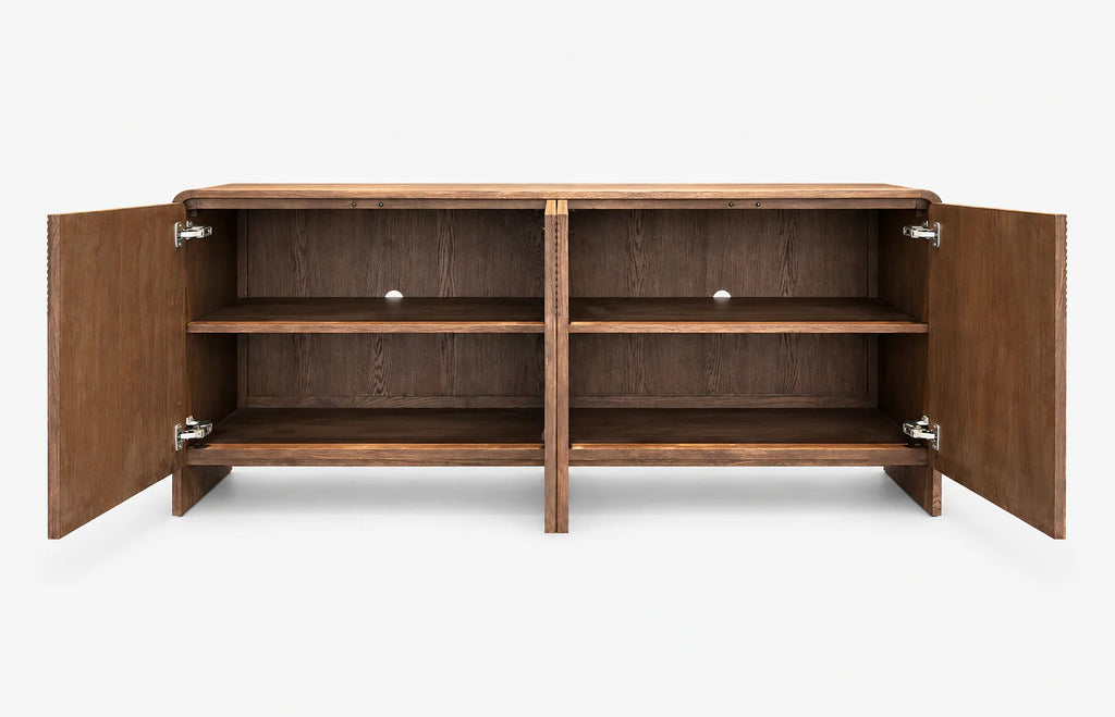 Vista Sideboard White oak with sculpted slat detailing