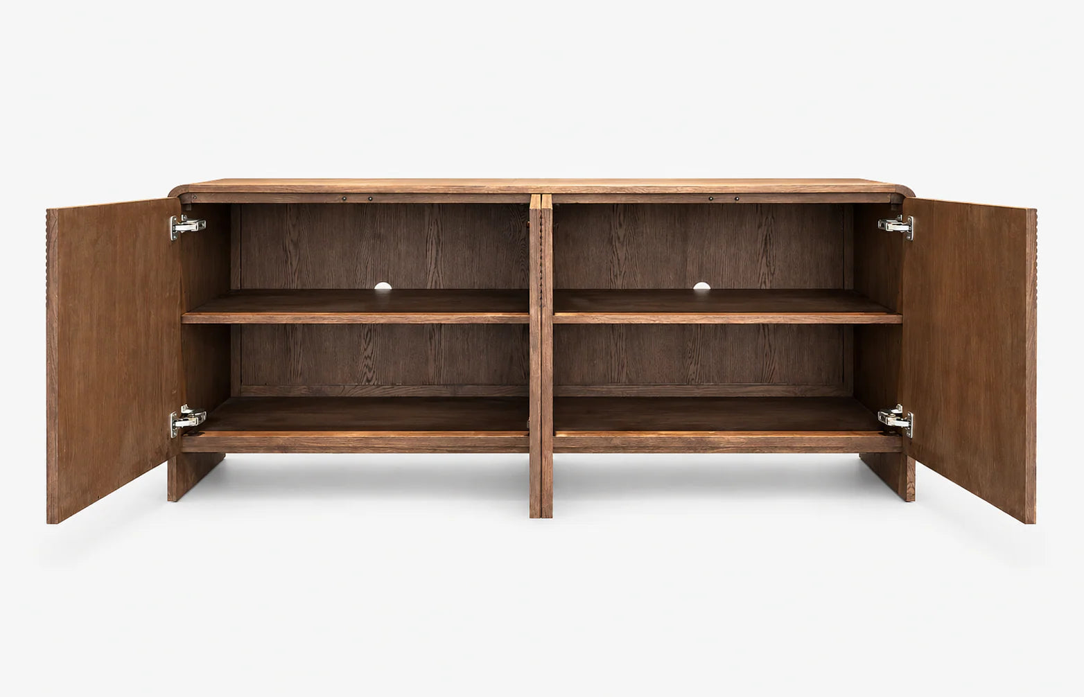 Vista Sideboard White oak with sculpted slat detailing
