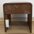 Vista Side Table White oak with sculpted slat detailing（karhyn studio sale）