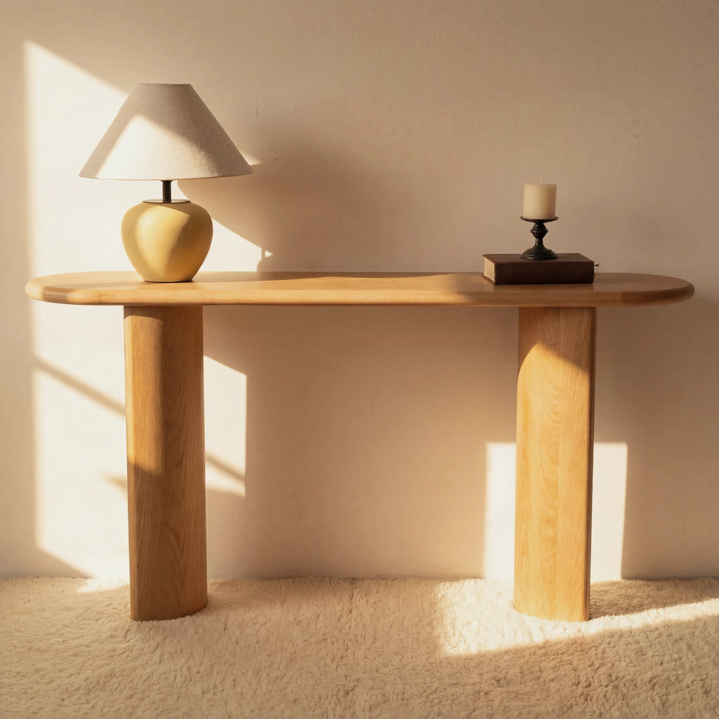 Haven Console Table White oak